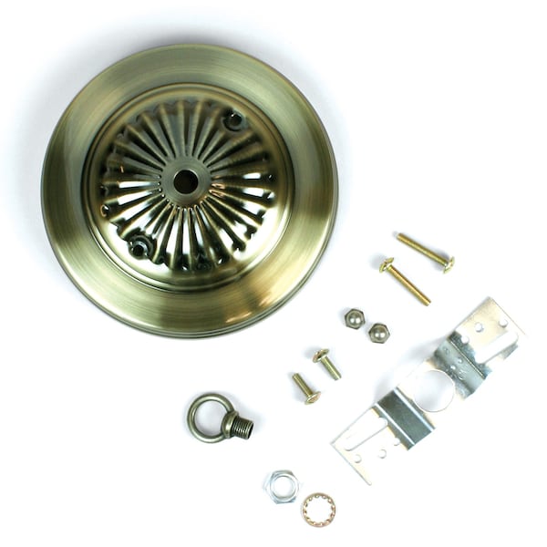 Jandorf 5" Antique Brass Lamp Canopy Kit C60215 Zoro